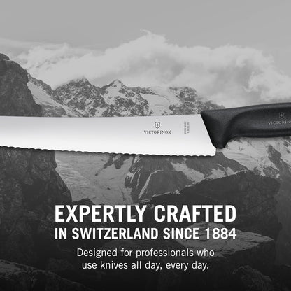 Swiss Classic 10.25-Inch Curved Bread Knife with Serrated Edge and Black Handle