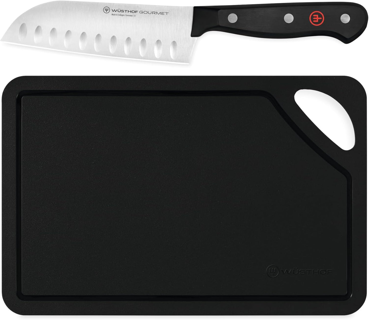 WÜSTHOF Gourmet 5" Hollow Edge Santoku Knife, Black