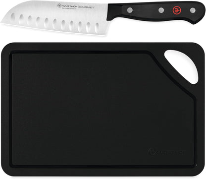 WÜSTHOF Gourmet 5" Hollow Edge Santoku Knife, Black