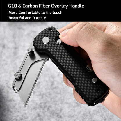 U1 Pro Multitool Folding Utility Knife with Folding Screwdriver | Quick Change Blade EDC Utility Knife with Secure Rail Lock & Pocket Clip for Men & Women (Green Micarta)