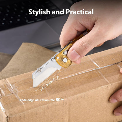 U1 Pro Multitool Folding Utility Knife with Folding Screwdriver | Quick Change Blade EDC Utility Knife with Secure Rail Lock & Pocket Clip for Men & Women (Green Micarta)