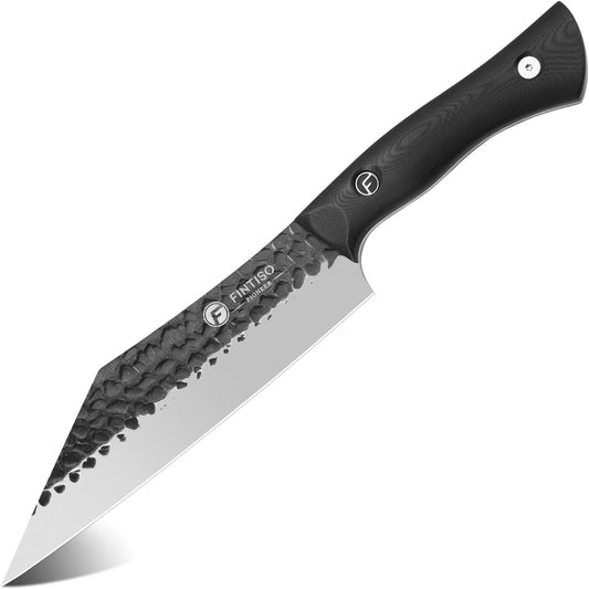 Chef Knife 7 Inch, Boning Knife with G10 Handle, Sharp Viking Knife | Professional Butcher Knife with Ergonomic Full-Tang Handle, Japanese Kitchen Knife for Home, Camping & BBQ