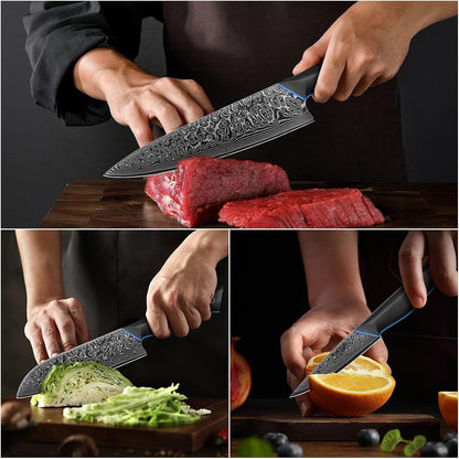 Chef Knife 7 Inch, Boning Knife with G10 Handle, Sharp Viking Knife | Professional Butcher Knife with Ergonomic Full-Tang Handle, Japanese Kitchen Knife for Home, Camping & BBQ