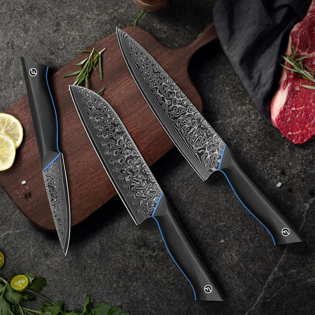 Chef Knife 7 Inch, Boning Knife with G10 Handle, Sharp Viking Knife | Professional Butcher Knife with Ergonomic Full-Tang Handle, Japanese Kitchen Knife for Home, Camping & BBQ
