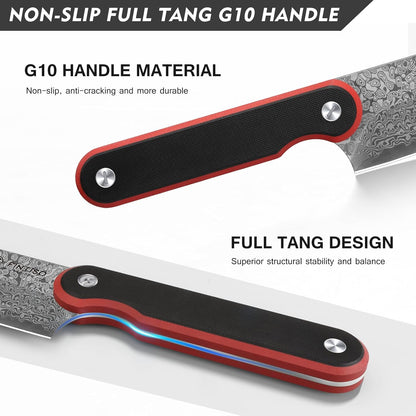 Chef Knife 7 Inch, Boning Knife with G10 Handle, Sharp Viking Knife | Professional Butcher Knife with Ergonomic Full-Tang Handle, Japanese Kitchen Knife for Home, Camping & BBQ