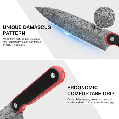 Chef Knife 7 Inch, Boning Knife with G10 Handle, Sharp Viking Knife | Professional Butcher Knife with Ergonomic Full-Tang Handle, Japanese Kitchen Knife for Home, Camping & BBQ