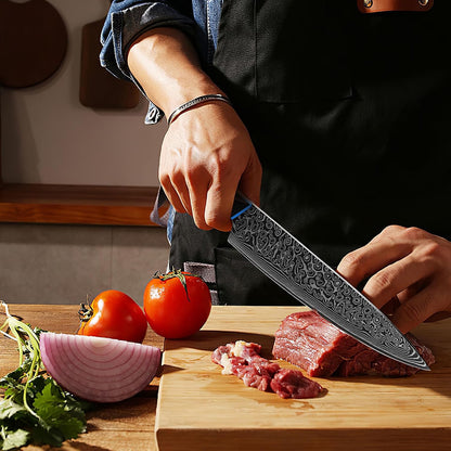 Chef Knife 7 Inch, Boning Knife with G10 Handle, Sharp Viking Knife | Professional Butcher Knife with Ergonomic Full-Tang Handle, Japanese Kitchen Knife for Home, Camping & BBQ
