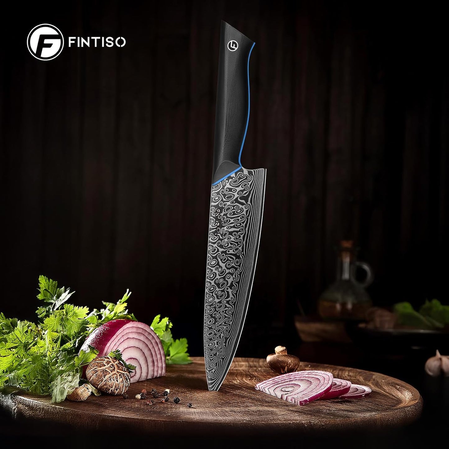 Chef Knife 7 Inch, Boning Knife with G10 Handle, Sharp Viking Knife | Professional Butcher Knife with Ergonomic Full-Tang Handle, Japanese Kitchen Knife for Home, Camping & BBQ