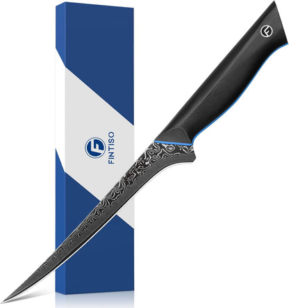 Chef Knife 7 Inch, Boning Knife with G10 Handle, Sharp Viking Knife | Professional Butcher Knife with Ergonomic Full-Tang Handle, Japanese Kitchen Knife for Home, Camping & BBQ