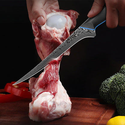 Chef Knife 7 Inch, Boning Knife with G10 Handle, Sharp Viking Knife | Professional Butcher Knife with Ergonomic Full-Tang Handle, Japanese Kitchen Knife for Home, Camping & BBQ