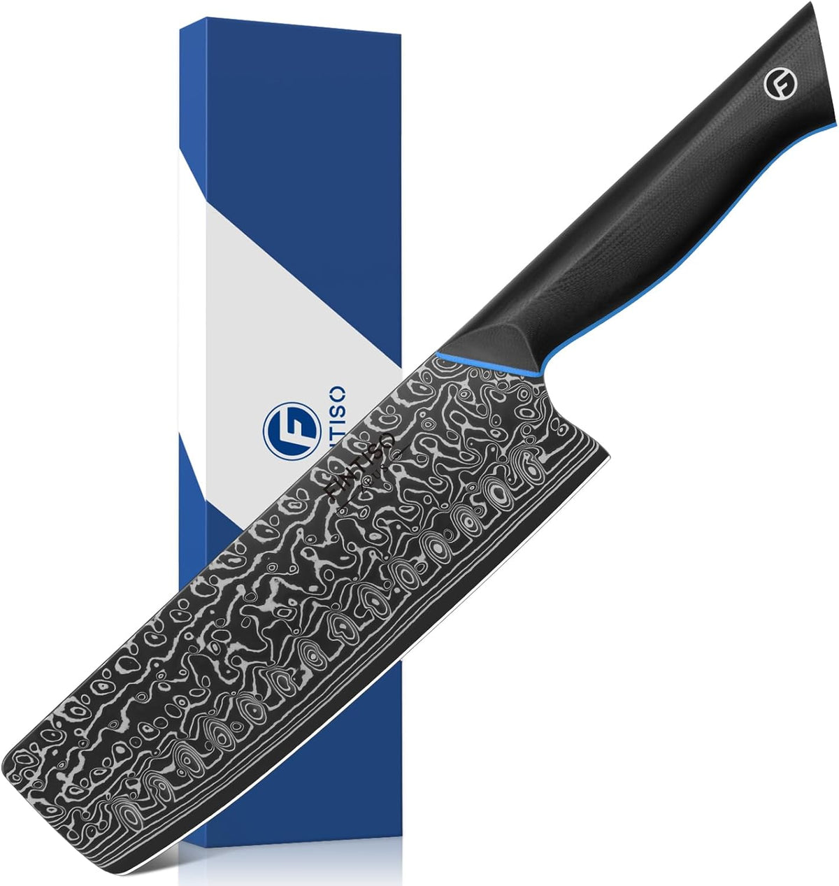 Chef Knife 7 Inch, Boning Knife with G10 Handle, Sharp Viking Knife | Professional Butcher Knife with Ergonomic Full-Tang Handle, Japanese Kitchen Knife for Home, Camping & BBQ