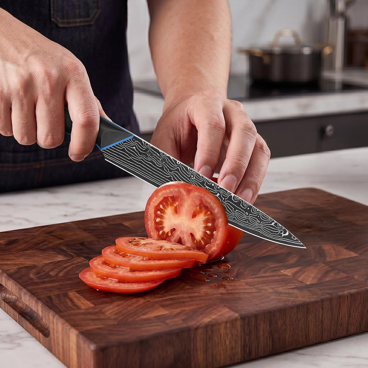 Chef Knife 7 Inch, Boning Knife with G10 Handle, Sharp Viking Knife | Professional Butcher Knife with Ergonomic Full-Tang Handle, Japanese Kitchen Knife for Home, Camping & BBQ