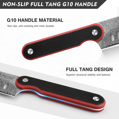 Chef Knife 7 Inch, Boning Knife with G10 Handle, Sharp Viking Knife | Professional Butcher Knife with Ergonomic Full-Tang Handle, Japanese Kitchen Knife for Home, Camping & BBQ