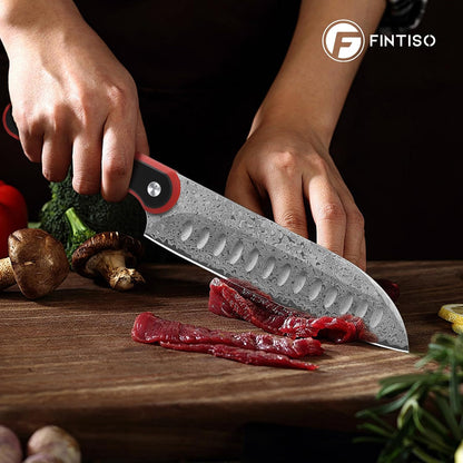 Chef Knife 7 Inch, Boning Knife with G10 Handle, Sharp Viking Knife | Professional Butcher Knife with Ergonomic Full-Tang Handle, Japanese Kitchen Knife for Home, Camping & BBQ