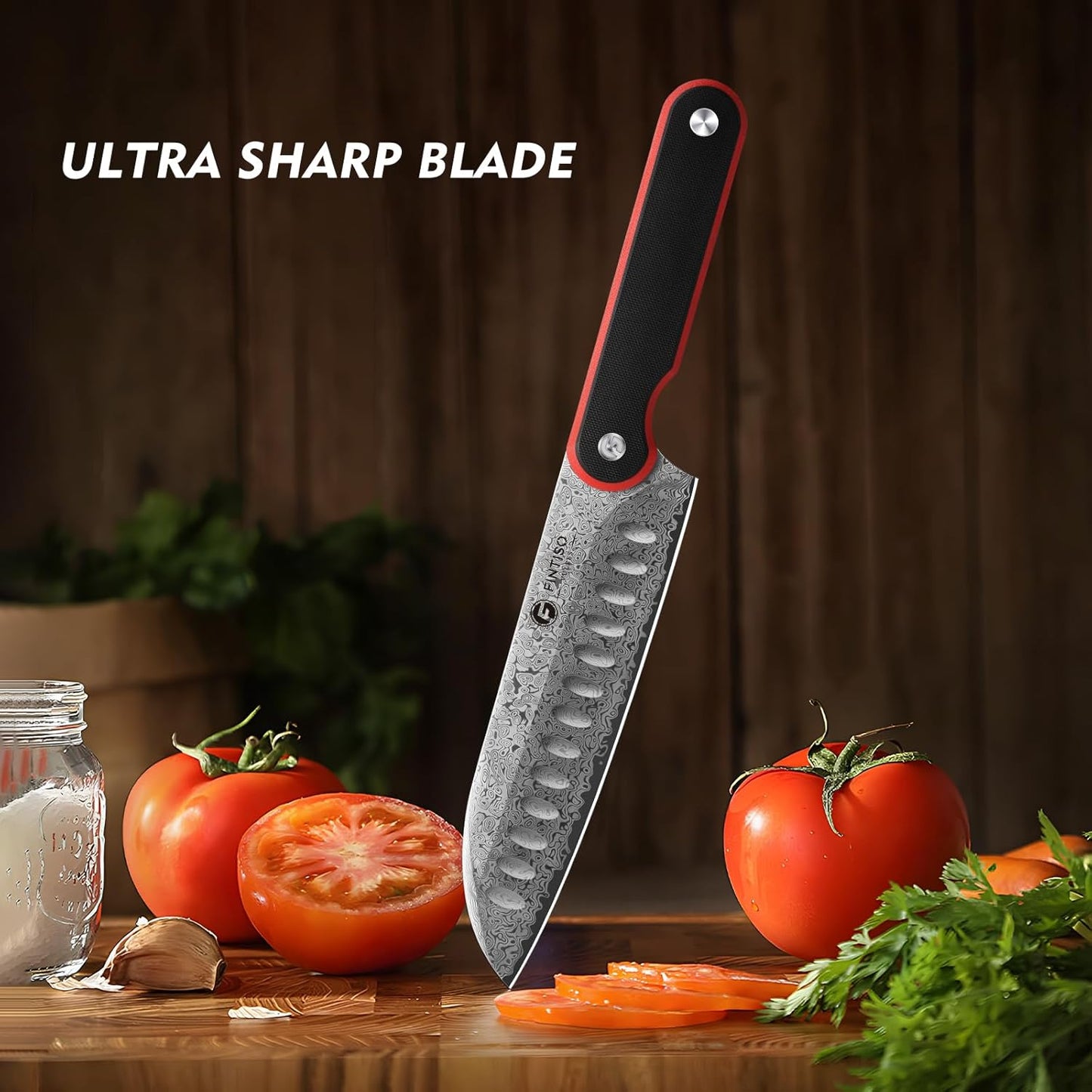 Chef Knife 7 Inch, Boning Knife with G10 Handle, Sharp Viking Knife | Professional Butcher Knife with Ergonomic Full-Tang Handle, Japanese Kitchen Knife for Home, Camping & BBQ