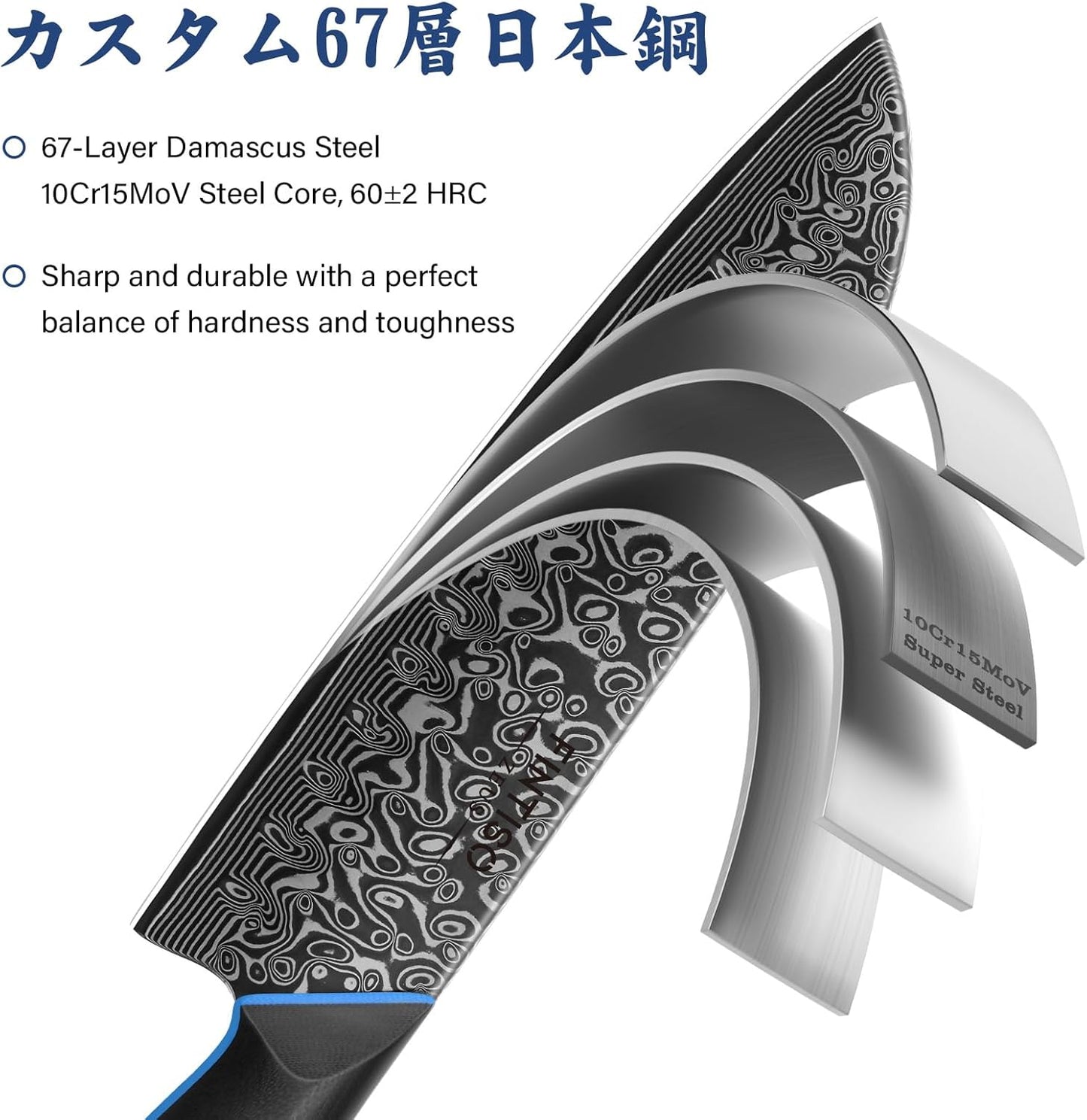 Chef Knife 7 Inch, Boning Knife with G10 Handle, Sharp Viking Knife | Professional Butcher Knife with Ergonomic Full-Tang Handle, Japanese Kitchen Knife for Home, Camping & BBQ