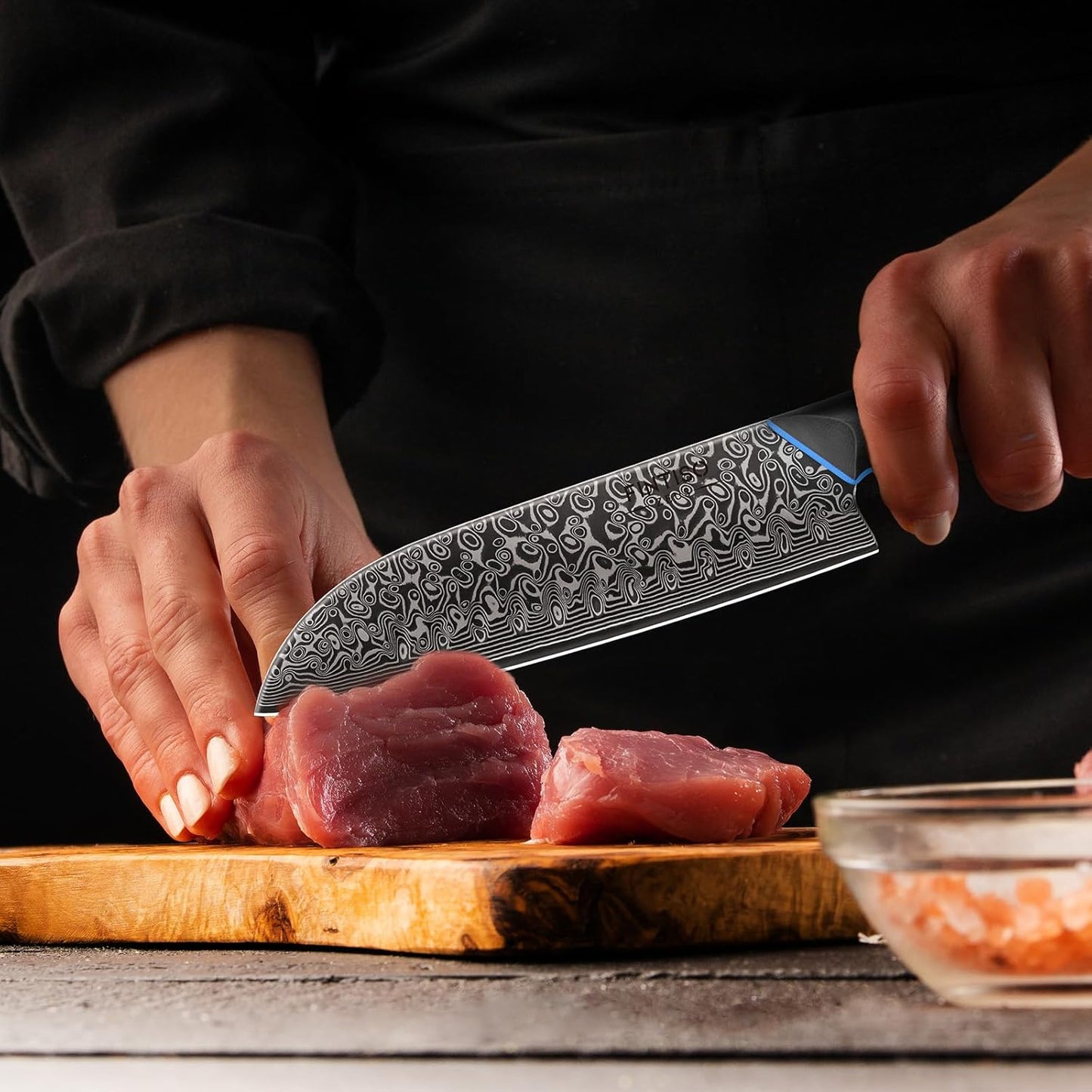 Chef Knife 7 Inch, Boning Knife with G10 Handle, Sharp Viking Knife | Professional Butcher Knife with Ergonomic Full-Tang Handle, Japanese Kitchen Knife for Home, Camping & BBQ