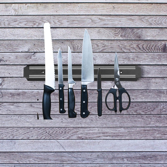 Magnetic Knife Strip| 15.9 Inch Wall Mounted Knife Holder| Modern Black Knife Display Case for Walls
