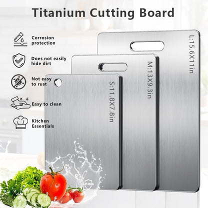 Titanium Cutting Board, 3 PCS Titanium Cutting Boards for Kitchen, Non Toxic, Double-Sided Food Grade Chopping Board for Outdoor Camping(15.6" x 11", 13" x 9.3", 11.8" x 7.8")