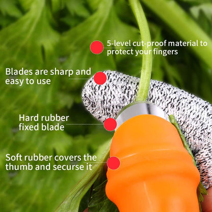 Upgrade Garden Silicone Thumb Knife, Harvesting Plant Tool, Gardening Gifts, Finger Picking for Trim Vegetable Gardening and Kitchen Help (S)