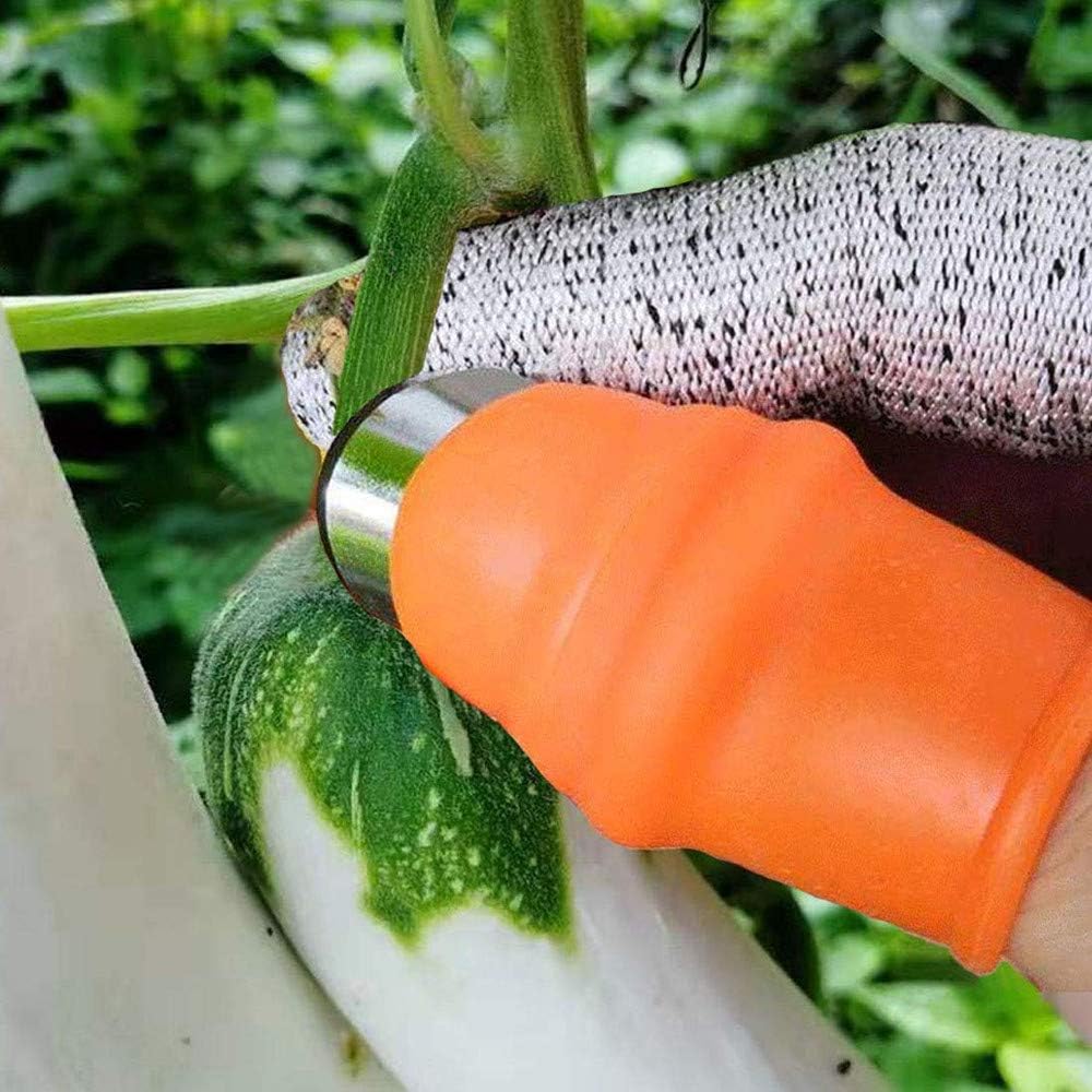Upgrade Garden Silicone Thumb Knife, Harvesting Plant Tool, Gardening Gifts, Finger Picking for Trim Vegetable Gardening and Kitchen Help (S)