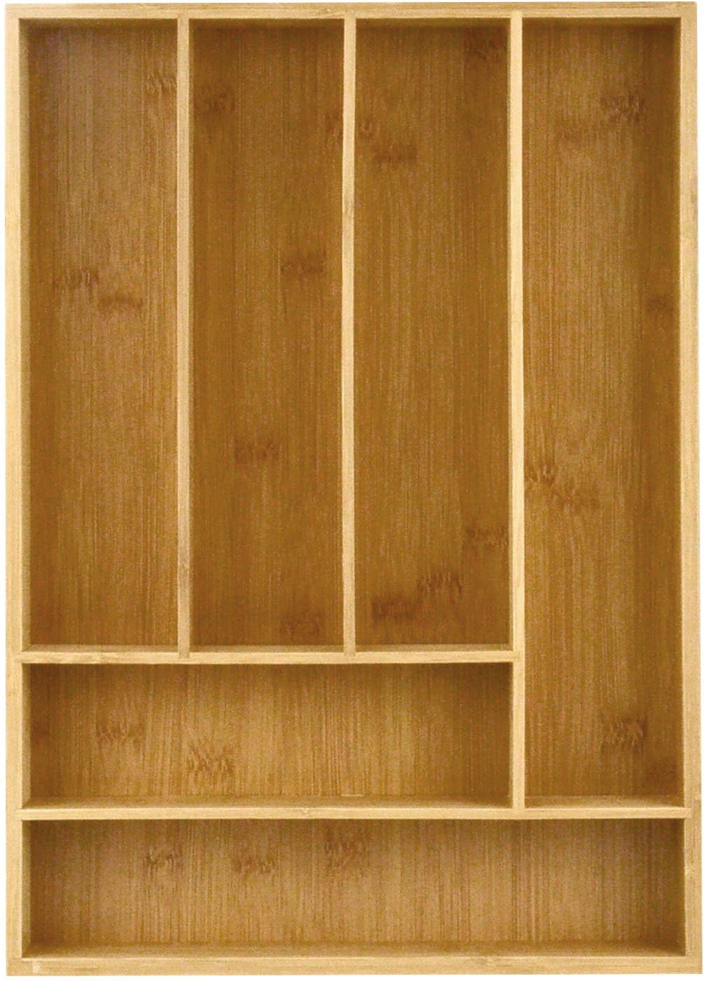 Drawer Organizer Bamboo Cutlery Tray Silverware Organizer/Utensil Holder, Drawer Dividers Organizer for Silverware, Flatware, Knives in Kitchen