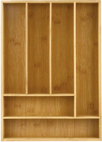 Drawer Organizer Bamboo Cutlery Tray Silverware Organizer/Utensil Holder, Drawer Dividers Organizer for Silverware, Flatware, Knives in Kitchen