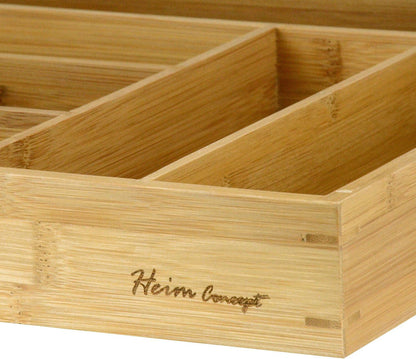 Drawer Organizer Bamboo Cutlery Tray Silverware Organizer/Utensil Holder, Drawer Dividers Organizer for Silverware, Flatware, Knives in Kitchen