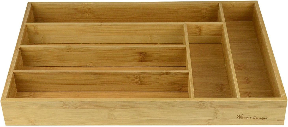 Drawer Organizer Bamboo Cutlery Tray Silverware Organizer/Utensil Holder, Drawer Dividers Organizer for Silverware, Flatware, Knives in Kitchen