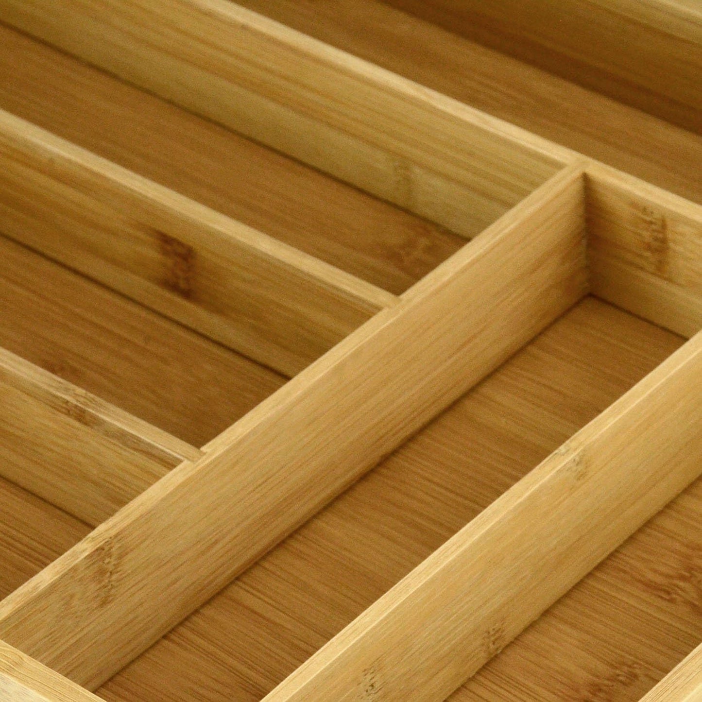 Drawer Organizer Bamboo Cutlery Tray Silverware Organizer/Utensil Holder, Drawer Dividers Organizer for Silverware, Flatware, Knives in Kitchen