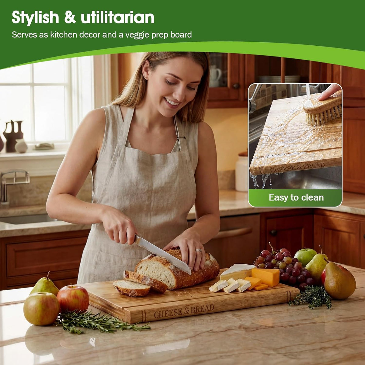 Book Cutting Board Set with Wooden Stand-Wooden Kitchen Cutting Boards That Look Like Books for Cheese Meat Vegetables, Chopping Board Gift Set for Home Cooks & Kitchen Decor