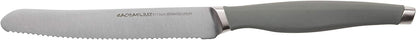 Rachael Ray Cutlery Japanese Stainless Steel Knives Set with Sheaths, 8-Inch Chef Knife, 5-Inch Santoku Knife, and 3.5-Inch Paring Knife, Gray