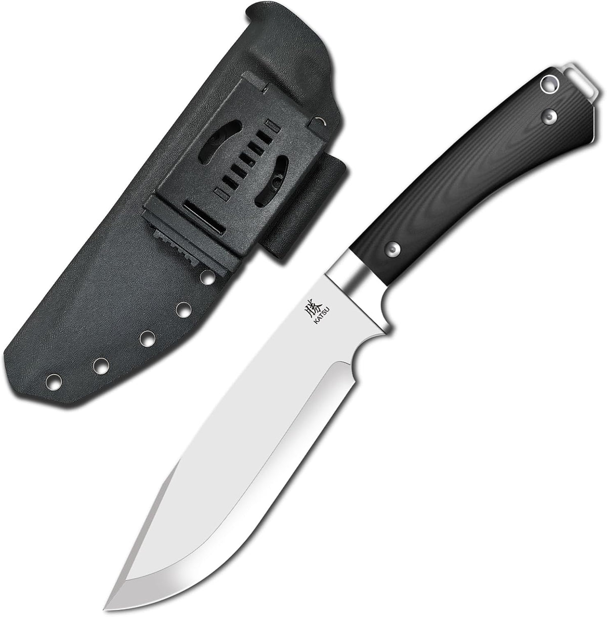 Fixed Blade Bushcraft Knife with Sheath,12.6'' Full Tang Tactical Bowie Knife for Camping Hunting G10 Handle,Outdoor Survival Knives for Men EDC AUS-8 Steel Blade Hiking