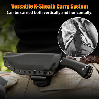 Fixed Blade Bushcraft Knife with Sheath,12.6'' Full Tang Tactical Bowie Knife for Camping Hunting G10 Handle,Outdoor Survival Knives for Men EDC AUS-8 Steel Blade Hiking