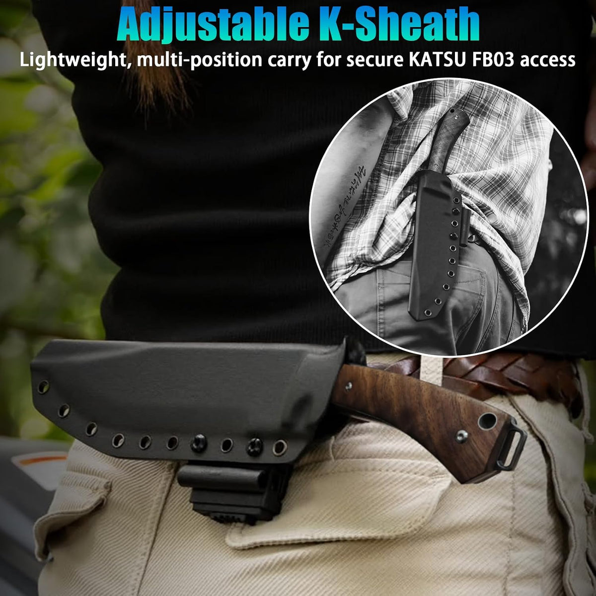 Fixed Blade Bushcraft Knife with Sheath,12.6'' Full Tang Tactical Bowie Knife for Camping Hunting G10 Handle,Outdoor Survival Knives for Men EDC AUS-8 Steel Blade Hiking