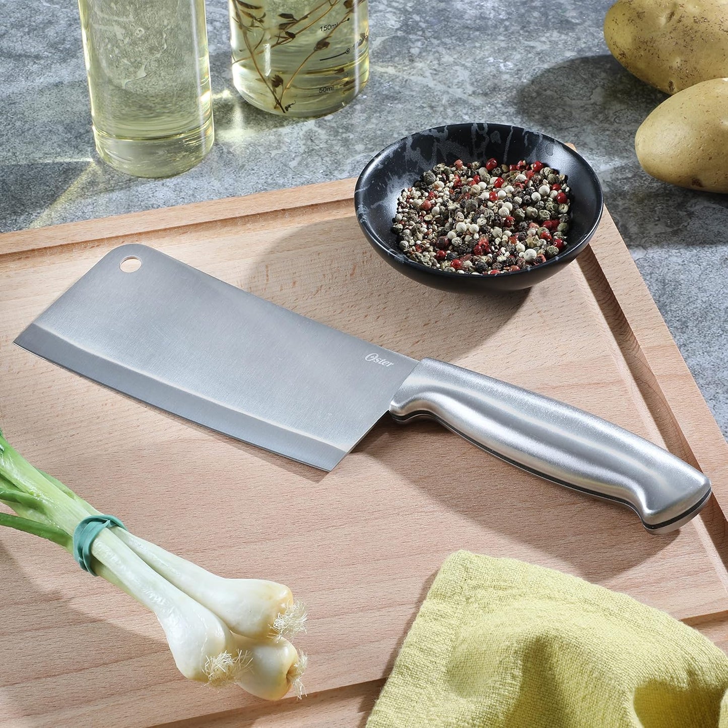 Baldwyn 6-Inch Cleaver Knife – Heavy Duty Kitchen Cutlery with Stainless Steel Handle – Sharp, Durable Chef’s Cleaver for Chopping, Slicing, and Dicing