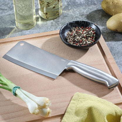 Baldwyn 6-Inch Cleaver Knife – Heavy Duty Kitchen Cutlery with Stainless Steel Handle – Sharp, Durable Chef’s Cleaver for Chopping, Slicing, and Dicing
