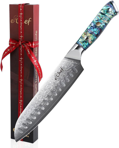 5-Inch Multifunctional Knife, 67-Layer Damascus VG-10 Steel, Abalone Handle, Sharp Knife for Fruits & Vegetables, Gift Box(5-inch utility knife)