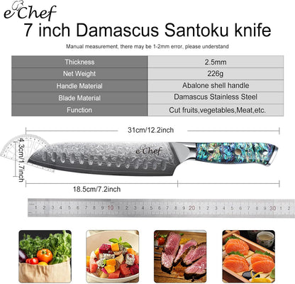 5-Inch Multifunctional Knife, 67-Layer Damascus VG-10 Steel, Abalone Handle, Sharp Knife for Fruits & Vegetables, Gift Box(5-inch utility knife)