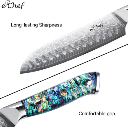 5-Inch Multifunctional Knife, 67-Layer Damascus VG-10 Steel, Abalone Handle, Sharp Knife for Fruits & Vegetables, Gift Box(5-inch utility knife)
