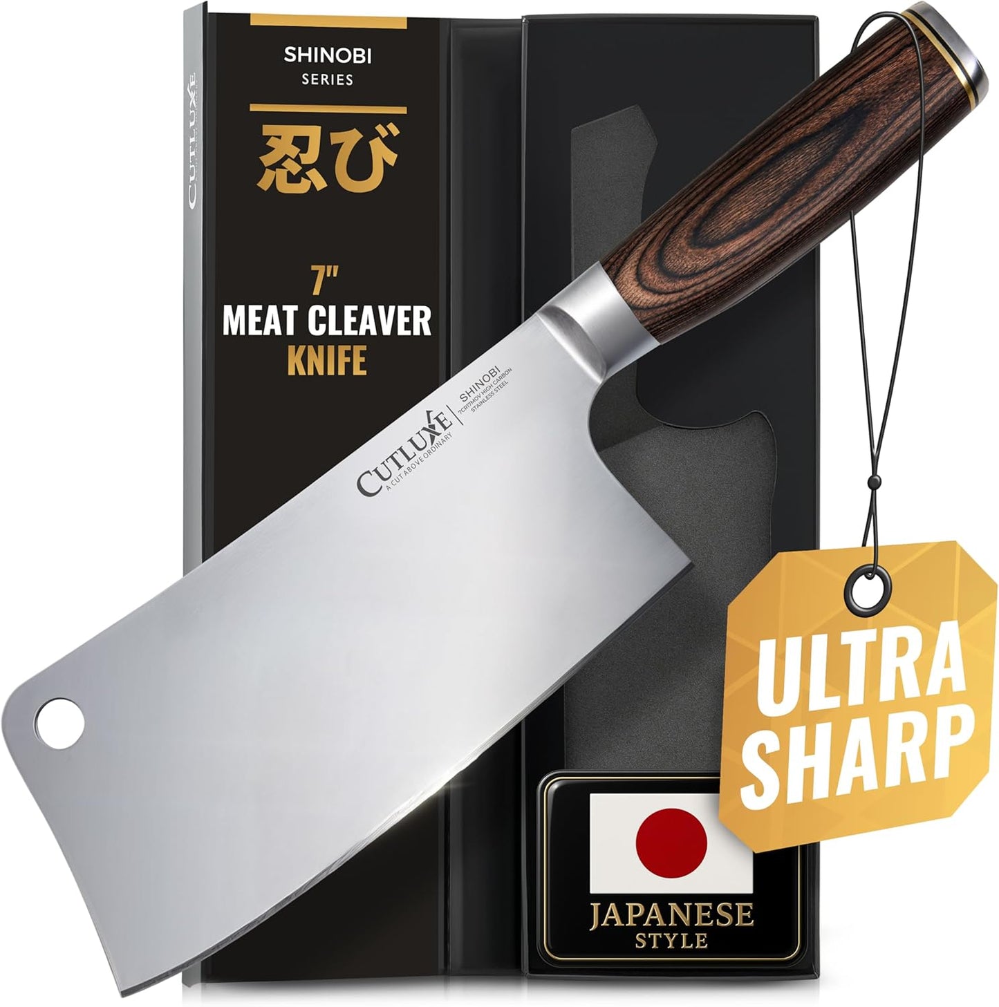 Santoku Knife, 5" Japanese Meat & Vegetable Knife for Chopping | Ultra Sharp High Carbon Stainless Steel, Full Tang Pakkawood Handle – Shinobi Series