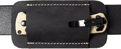 Leather Knife Sheath, Handmade Knife Holster, Horizontal Carry Leather Sheath for Belt, EDC Pocket Organizer for Men,Size S,Darkbrown