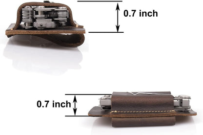 Leather Knife Sheath, Handmade Knife Holster, Horizontal Carry Leather Sheath for Belt, EDC Pocket Organizer for Men,Size S,Darkbrown