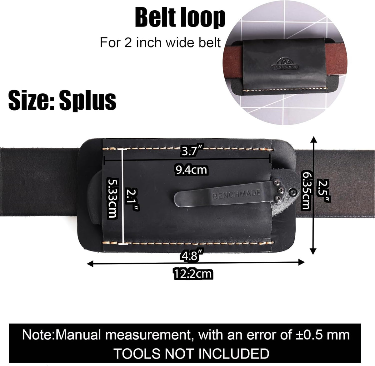 Leather Knife Sheath, Handmade Knife Holster, Horizontal Carry Leather Sheath for Belt, EDC Pocket Organizer for Men,Size S,Darkbrown
