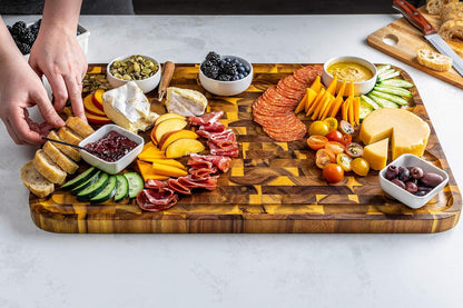 1260 Acacia Supreme End Grain Cutting and Carving Board with Juice Groove, 24" x 16" x 1"
