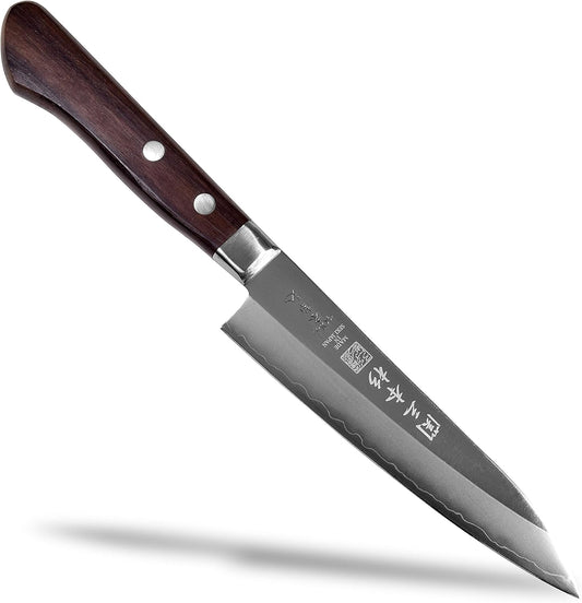 Japanese Petty Knife 8A Stainless Steel Paring Knife Rose Wood Handle 4.7” | Fruit Knife Seki Japan Seki SANBONSUG 120mm