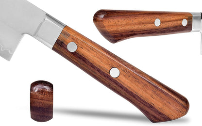 Japanese Petty Knife 8A Stainless Steel Paring Knife Rose Wood Handle 4.7” | Fruit Knife Seki Japan Seki SANBONSUG 120mm