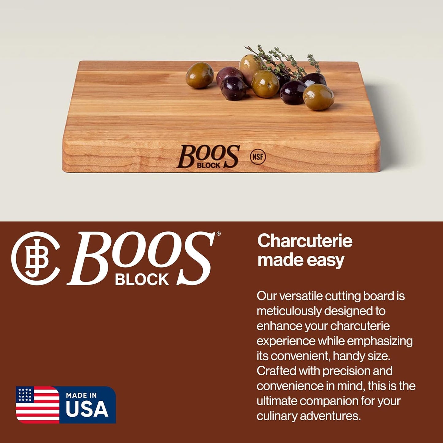 Chop-N-Slice Series Rectangular Maple Cutting Board, 16" x 10" x 1", 4.5 lb – Reversible Edge-Grain Butcher Block, Made in the USA