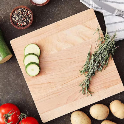 Chop-N-Slice Series Rectangular Maple Cutting Board, 16" x 10" x 1", 4.5 lb – Reversible Edge-Grain Butcher Block, Made in the USA
