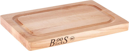 Chop-N-Slice Series Rectangular Maple Cutting Board, 16" x 10" x 1", 4.5 lb – Reversible Edge-Grain Butcher Block, Made in the USA
